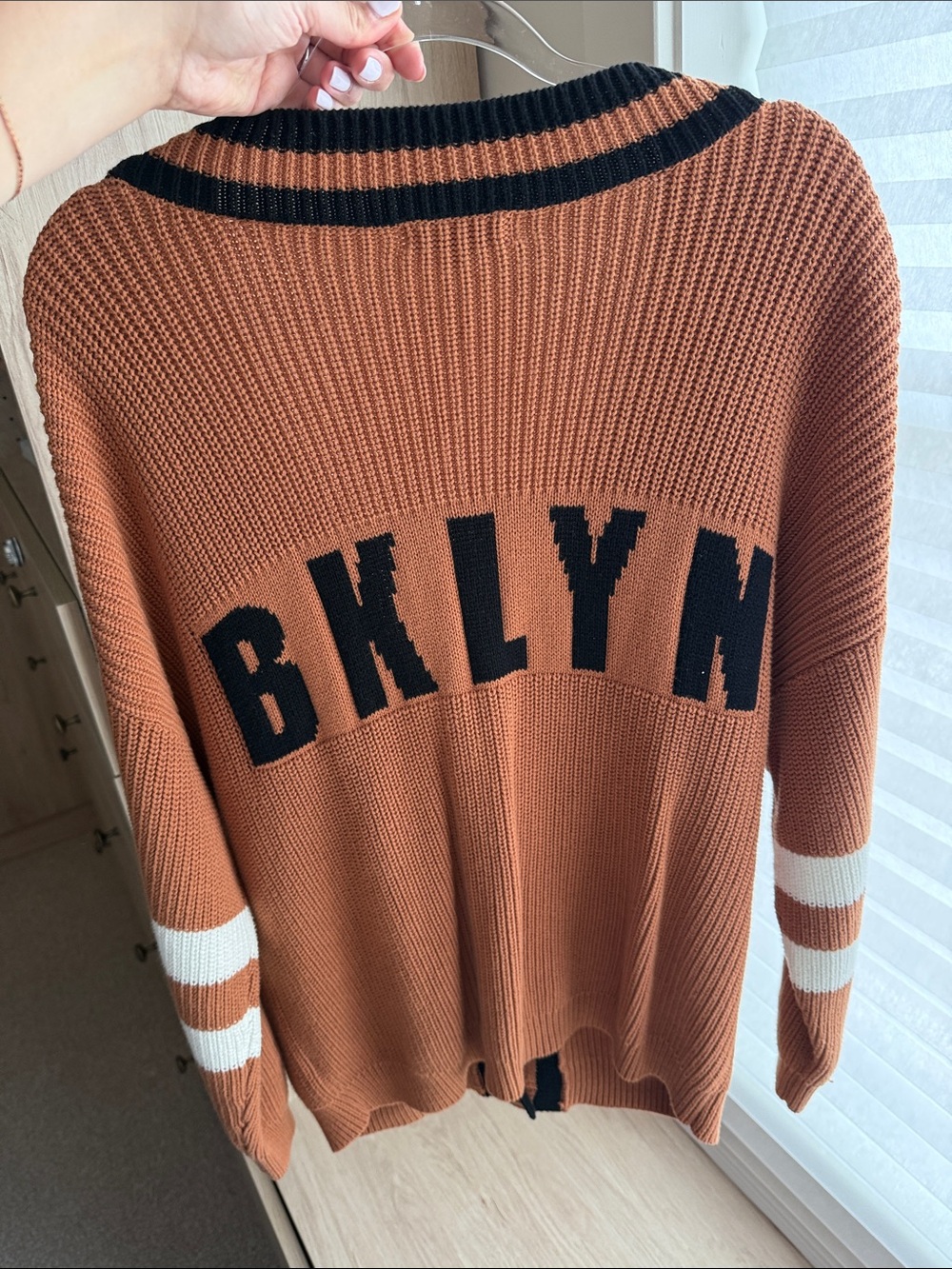 525 America Brown and Black V-Neck Cardigan